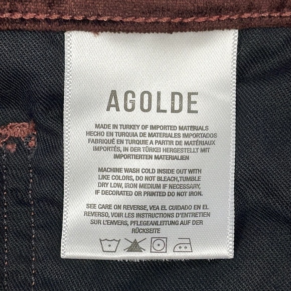 New Agolde Nico High Rise Slim Boot Pants in Chocolate Milk Velvet Sz 32 - Picture 12 of 14